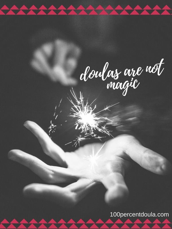 A monochrome picture displaying a hand grasping a sparkler conveying the message that doulas are not magic.