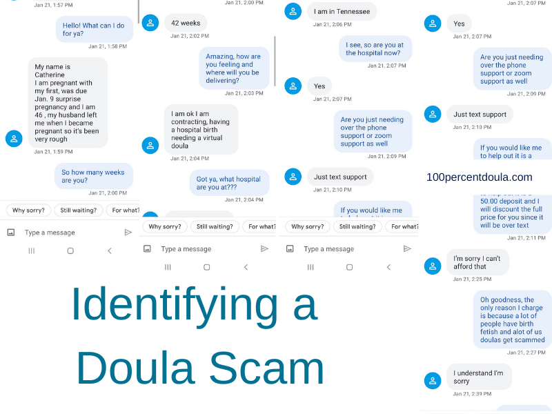 Identifying signs of a doula scam.